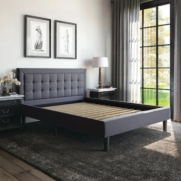 Pinheiro Tufted Upholstered Low Profile Platform Bed queen