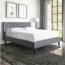 Load image into Gallery viewer, Full Light Gray Pinheiro Tufted Upholstered Low Profile Platform Bed
