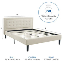 Load image into Gallery viewer, Tufted Upholstered Low Profile Platform Bed queen
