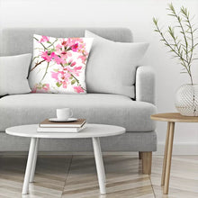 Load image into Gallery viewer, 18&quot; x 18&quot; Pink Flower Square Pillow Cover &amp; Insert
