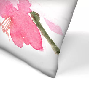 18" x 18" Pink Flower Square Pillow Cover & Insert