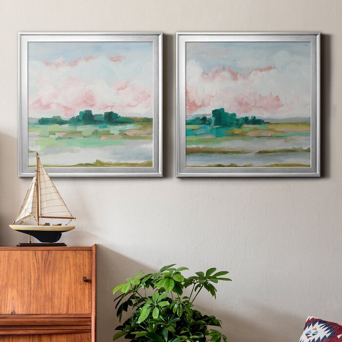 Pink Marsh I - 2 Piece Picture Frame Painting