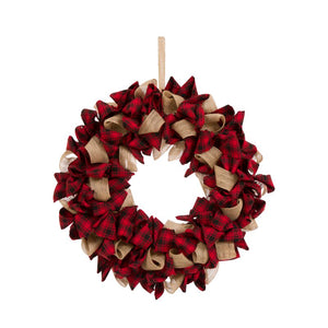 Plaid Fabric 18.9" Wreath MRM3326
