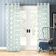 Load image into Gallery viewer, Plant City Geometric Semi-Sheer Grommet Curtain Panels (Set of 2) 6043RR
