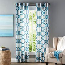 Load image into Gallery viewer, Plant City Geometric Semi-Sheer Grommet Curtain Panels (Set of 2) 456AH
