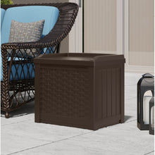 Load image into Gallery viewer, Wicker 22 Gallon Resin/Plastic Storage Bench 514CE
