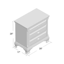 Load image into Gallery viewer, Plattsburgh 3 - Drawer Solid Wood Nightstand in Deep Cherry MRM1708
