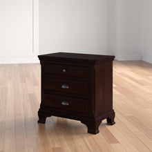 Load image into Gallery viewer, Plattsburgh 3 - Drawer Solid Wood Nightstand in Deep Cherry MRM1708
