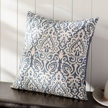 Load image into Gallery viewer, Navy Plumerville Square Cotton Pillow Cover &amp; Insert (Set of 2) GL1037
