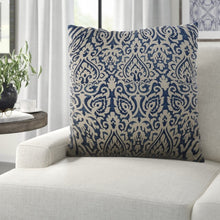 Load image into Gallery viewer, Navy Plumerville Square Cotton Pillow Cover &amp; Insert (Set of 2) GL1037
