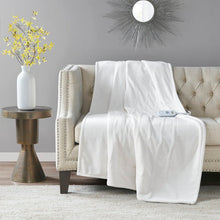Load image into Gallery viewer, Ivory Plush Microlight Heated Throw B68 305
