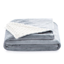 Load image into Gallery viewer, 36&quot; W x 48&quot; L Stone/Dotted Fleece Plush Sherpa Weighted Blanket Cover - Set of 2 (ND823)
