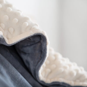 36" W x 48" L Stone/Dotted Fleece Plush Sherpa Weighted Blanket Cover - Set of 2 (ND823)