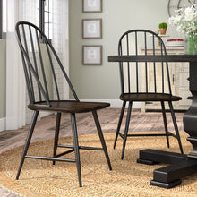 Load image into Gallery viewer, Black and Espresso Poltimore Windsor Back Side Chair MR89
