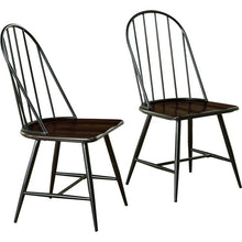 Load image into Gallery viewer, Black and Espresso Poltimore Windsor Back Side Chair MR89
