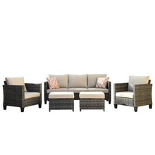 Load image into Gallery viewer, 15.4&quot;H Polyethylene (PE) Wicker 5 Person Seating Group with Cushions
