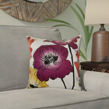 Load image into Gallery viewer, 16&quot; x 16&quot; Purple Poppies Outdoor Square Pillow Cover &amp; Insert (Set of 2) GL1703
