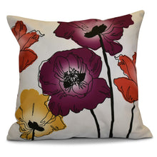 Load image into Gallery viewer, 16&quot; x 16&quot; Purple Poppies Outdoor Square Pillow Cover &amp; Insert (Set of 2) GL1703
