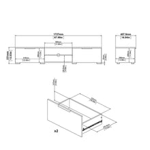 Load image into Gallery viewer, Porch &amp; Den Match 2-Drawer and 2-Shelf TV Stand - White High Gloss 5954RR
