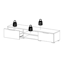 Load image into Gallery viewer, Porch &amp; Den Match 2-Drawer and 2-Shelf TV Stand - White High Gloss 5954RR
