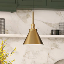 Load image into Gallery viewer, Brass Port Morris 1 - Light Single Cone Pendant
