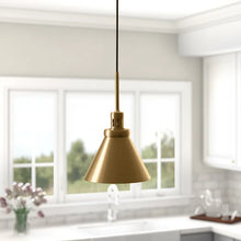 Load image into Gallery viewer, Brass Port Morris 1 - Light Single Cone Pendant
