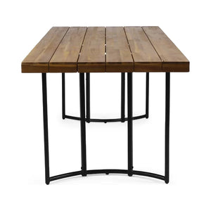 Portland Acacia Solid Wood 6 - Person Dining Table