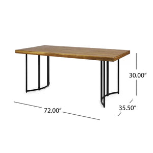 Portland Acacia Solid Wood 6 - Person Dining Table