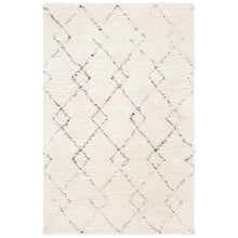 Load image into Gallery viewer, Powell Geometric Handmade Tufted Wool Area Rug in Ivory/Black, Rectangle 5&#39; x 8&#39;
