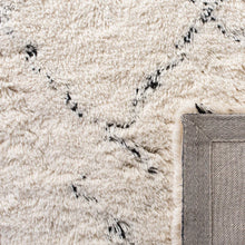Load image into Gallery viewer, Powell Geometric Handmade Tufted Wool Area Rug in Ivory/Black, Rectangle 5&#39; x 8&#39;
