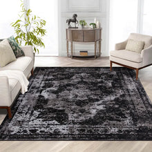 Load image into Gallery viewer, Power Loom Performance Black/Gray Rug, Rectangle 7&#39;10&quot; x 9&#39;10&quot;
