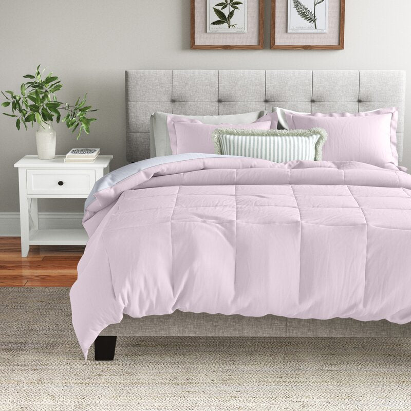 Full/Queen Comforter + 2 Shams Blush Powhattan Reversible 2 Piece Comforter Set MRM336