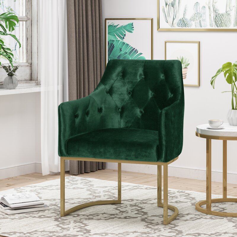 Poynor 26'' Wide Tufted Velvet Armchair