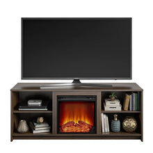 Load image into Gallery viewer, Walnut Predmore TV Stand for TVs up to 65&quot; with Fireplace Included
