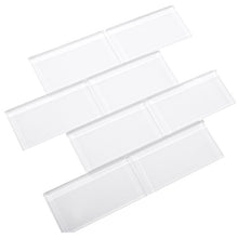 Load image into Gallery viewer, Premium 3" x 6" Glass Mosaic Subway Tile White 1Box = 5 Square feet #1079HW
