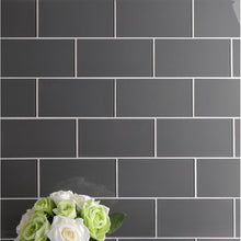 Load image into Gallery viewer, Dark Gray Premium 3&quot; x 6&quot; Glass Mosaic Subway Tile 4667RR (2 boxes)

