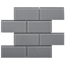 Load image into Gallery viewer, Dark Gray Premium 3&quot; x 6&quot; Glass Mosaic Subway Tile 4667RR (2 boxes)
