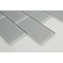 Load image into Gallery viewer, Soft Gray Premium 3&quot; x 6&quot; Glass Mosaic Subway Tile 1885AH
