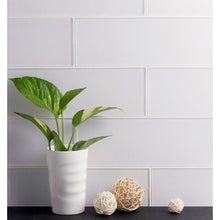 Load image into Gallery viewer, White Premium 4&quot; x 12&quot; Glass Subway Tile 508CDR
