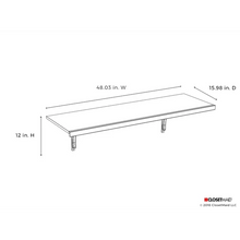 Load image into Gallery viewer, Premium Wood Shelving Pine Solid Wood Bracket Shelf, 12&quot; H x 48.03&quot; W x 15.98&quot; D
