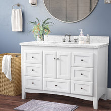 Load image into Gallery viewer, Prentice 48" Single Bathroom Vanity Set White with Carrara Marble #1894HW - OUT OF BOX
