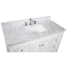 Load image into Gallery viewer, Prentice 48" Single Bathroom Vanity Set White with Carrara Marble #1894HW - OUT OF BOX
