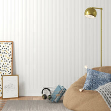 Load image into Gallery viewer, White Prepasted Beadboard 33&#39; x 20&quot; Stripes 3D Embossed Wallpaper Roll MRM229
