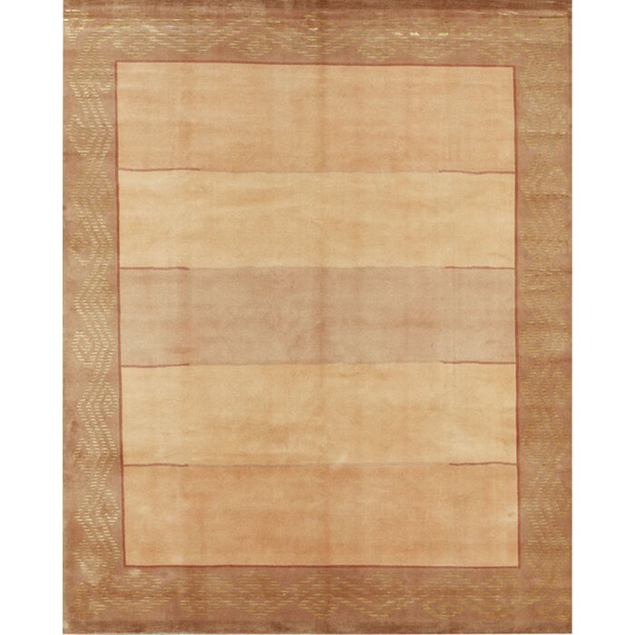 Presidential Striped Hand-Knotted Beige Area Rug (SB645)