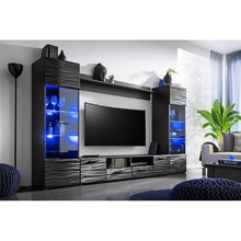 Load image into Gallery viewer, Black Priebe Entertainment Center for TVs up to 75&quot;
