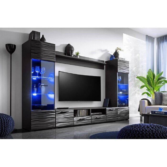 Black Priebe Entertainment Center for TVs up to 75