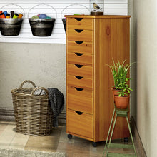 Load image into Gallery viewer, Brown Pringle 8 Drawer Rolling Storage Chest
