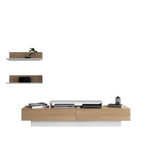 Load image into Gallery viewer, Teak and White Pritts TV Stand for TVs up to 75&quot;

