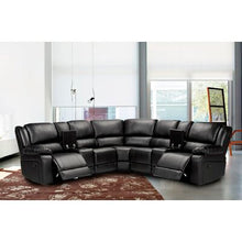 Load image into Gallery viewer, Procida Faux Leather Symmetrical Reclining Corner Sectional Piece Black 892CDR
