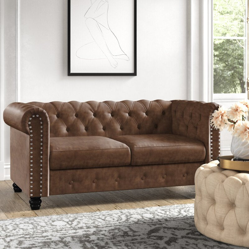 Provence 61'' Rolled Arm Chesterfield Loveseat MRM2688